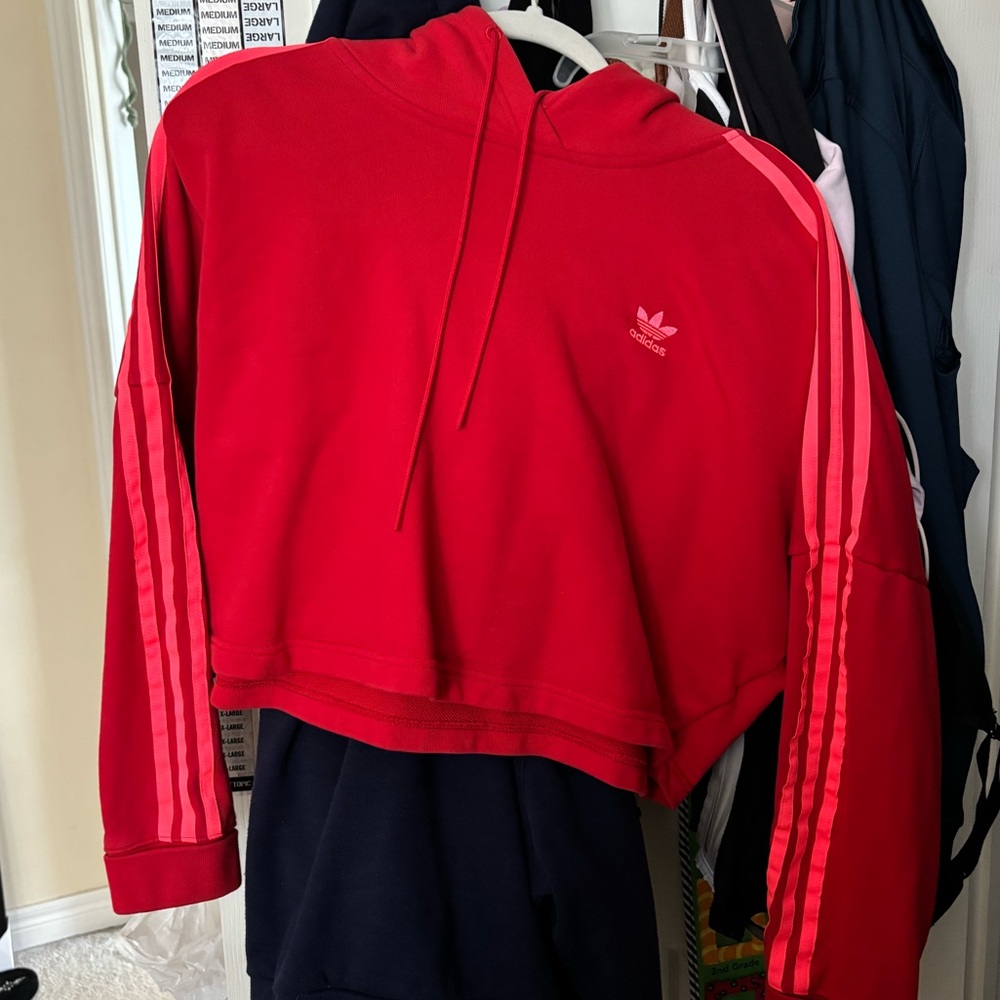 Used Adidas oversized cropped hoodie